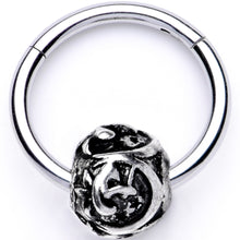 Load image into Gallery viewer, 16G 3/8 Abstract Pattern Bead Hinged Segment Ring
