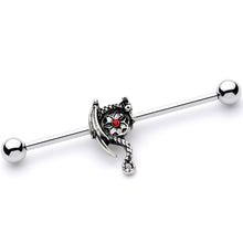 Load image into Gallery viewer, 14G Red Gem Dragon Hoard Industrial Barbell 38mm
