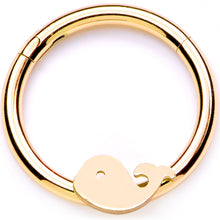 Load image into Gallery viewer, 16G 3/8 Gold Tone Whale of a Hinged Segment Ring
