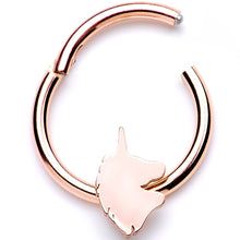 Load image into Gallery viewer, 16G 3/8 Rose Gold Tone Unicorn Hinged Segment Ring

