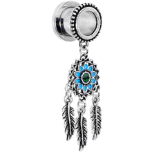 Load image into Gallery viewer, Green Gem Feather Dreamcatcher Screw Fit Tunnel Plug Set
