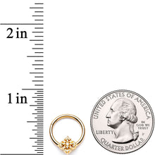 Load image into Gallery viewer, 16G 3/8 Clear CZ Gold Tone Regal Rhombus Hinged Segment Ring
