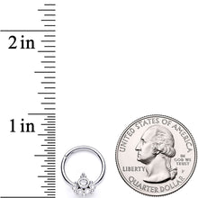 Load image into Gallery viewer, 16G 3/8 Clear CZ Gem Geometric Hinged Segment Ring
