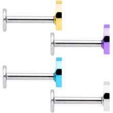 Load image into Gallery viewer, 16G 5/16 Multicolor Crescent Moon Labret Monroe Tragus Set of 4
