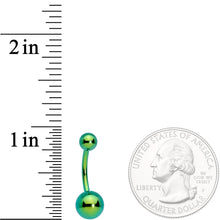 Load image into Gallery viewer, Green Anodized Mean Greenie Belly Ring
