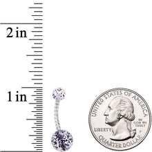 Load image into Gallery viewer, Clearly Coiled Black Glitter Explosion Twisted Belly Ring
