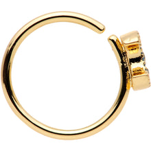 Load image into Gallery viewer, 20G 5/16 Gold Tone Blue Crescent Moon and Stars Nose Hoop
