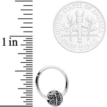 Load image into Gallery viewer, 16G 3/8 Tiny Texture Pattern Bead Hinged Segment Ring
