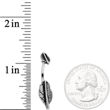 Load image into Gallery viewer, Southwestern Feathers Double Mount Belly Ring
