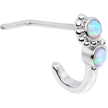 Load image into Gallery viewer, 20G White Faux Opal Swirl Faux Hoop L Shaped Nose Ring
