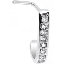 Load image into Gallery viewer, 20G Clear CZ Gem Exquisite Faux Hoop L Shaped Nose Ring
