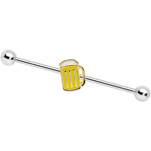 Load image into Gallery viewer, 14G St Patricks Day Frosty Beer Mug Barbell Industrial 38mm
