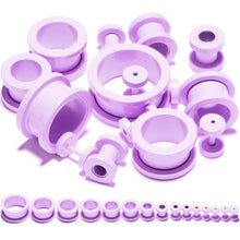 Load image into Gallery viewer, Sweet Pastel Purple Screw Fit Tunnel Plug Set 16G to 19mm

