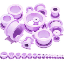 Load image into Gallery viewer, Sweet Pastel Purple Screw Fit Tunnel Plug Set 16G to 19mm
