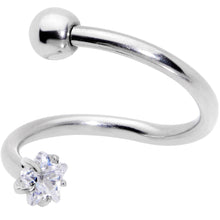 Load image into Gallery viewer, 16G 3/8 Color CZ Gem Star Spiral Twister Eyebrow Ring Set
