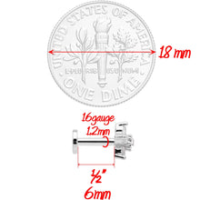 Load image into Gallery viewer, 16G 1/4 Clear CZ Star Internally Threaded Labret
