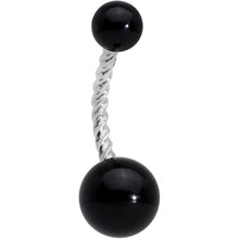 Load image into Gallery viewer, Black Pearlescent Totally Twisted Belly Ring

