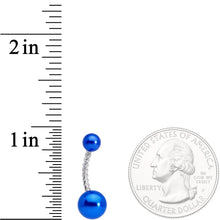 Load image into Gallery viewer, Blue Pearlescent Totally Twisted Belly Ring
