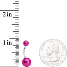 Load image into Gallery viewer, Purple Pearlescent Totally Twisted Belly Ring
