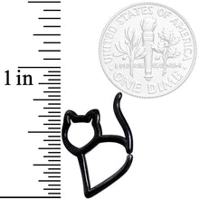 Load image into Gallery viewer, 16G Black One Cool Kitty Cat Closure Ring
