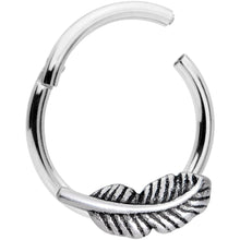 Load image into Gallery viewer, 16G 3/8 Southwestern Feather Hinged Segment Ring
