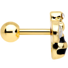 Load image into Gallery viewer, 16G 1/4 Clear Gem Gold Tone Bling Bumblebee Cartilage Tragus
