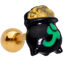 Load image into Gallery viewer, 16G 1/4 Pot of Gold St Patricks Day Cartilage Tragus Earring
