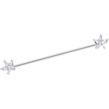 Load image into Gallery viewer, 16G Clear Blue CZ Gem Stars Industrial Barbell Bonus Pack Set
