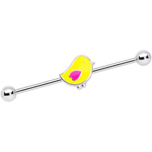 Load image into Gallery viewer, 14G Yellow Easter Chick Industrial Barbell 38mm
