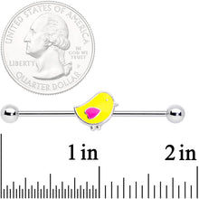 Load image into Gallery viewer, 14G Yellow Easter Chick Industrial Barbell 38mm
