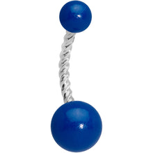Load image into Gallery viewer, Blue Glow in the Dark Totally Twisted Belly Ring
