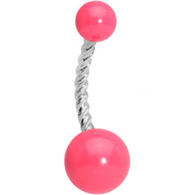 Load image into Gallery viewer, Pink Glow in the Dark Totally Twisted Belly Ring
