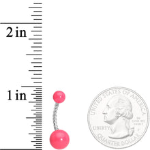 Load image into Gallery viewer, Pink Glow in the Dark Totally Twisted Belly Ring
