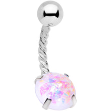Load image into Gallery viewer, White Faux Opal Cute Colors Twisted Belly Ring
