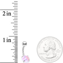 Load image into Gallery viewer, White Faux Opal Cute Colors Twisted Belly Ring
