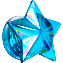 Load image into Gallery viewer, 2G Blue Aurora Glass Faceted Star Double Flare Plug Set 6mm to 16mm Sizes
