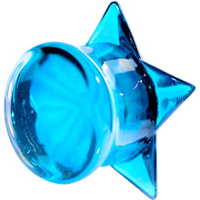 Load image into Gallery viewer, 2G Blue Aurora Glass Faceted Star Double Flare Plug Set 6mm to 16mm Sizes
