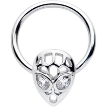 Load image into Gallery viewer, 16G 3/8 Clear CZ Gem Openwork Alien Hinged Segment Ring
