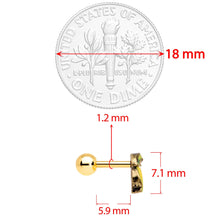 Load image into Gallery viewer, 16G 1/4 Gold Tone Banana Peel Gun Cartilage Tragus Earring
