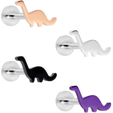 Load image into Gallery viewer, 16G 5/16 Multicolor Dinosaur Internally Threaded Labret Set of 4
