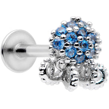 Load image into Gallery viewer, 16G 5/16 Blue CZ Gem Ocean Jellyfish Labret Monroe Tragus
