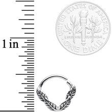 Load image into Gallery viewer, 16G 3/8 Ring of Feathers Closure Ring
