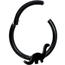 Load image into Gallery viewer, 16G 3/8 Black Brontosaurus Dinosaur Hinged Segment Ring

