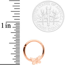 Load image into Gallery viewer, 16G 3/8 Rose Gold Tone Spring Butterfly Hinged Segment Ring
