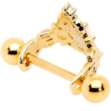 Load image into Gallery viewer, 16G 1/2 White Synthetic Opal Gold Tone Art Deco Cartilage Cuff
