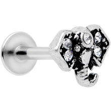 Load image into Gallery viewer, 16G 5/16 Clear Gem Regal Elephant Labret Monroe Tragus
