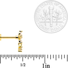 Load image into Gallery viewer, 16G 5/16 Clear CZ Gem Gold Tone Flower Dangle Cartilage Tragus
