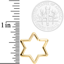 Load image into Gallery viewer, 16G 5/16 Gold Tone Star of David Hexagram Closure Ring
