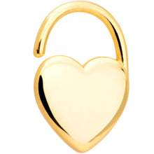 Load image into Gallery viewer, 16G 5/16 Gold Tone Padlock Heart Closure Ring
