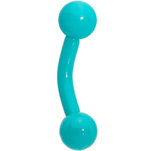 Load image into Gallery viewer, 16G 1/4 Teal Acrylic Curved Eyebrow Ring
